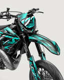 KINETIC - Kit decorativo Supermotard semi-personalizzabile - Turchese