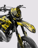 PULSAR – Teilweise individualisierbares Supermoto-Dekor-Set – Gelb