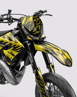 PULSAR - Kit Déco Supermotard Semi-Personnalisable - Jaune — vue 2