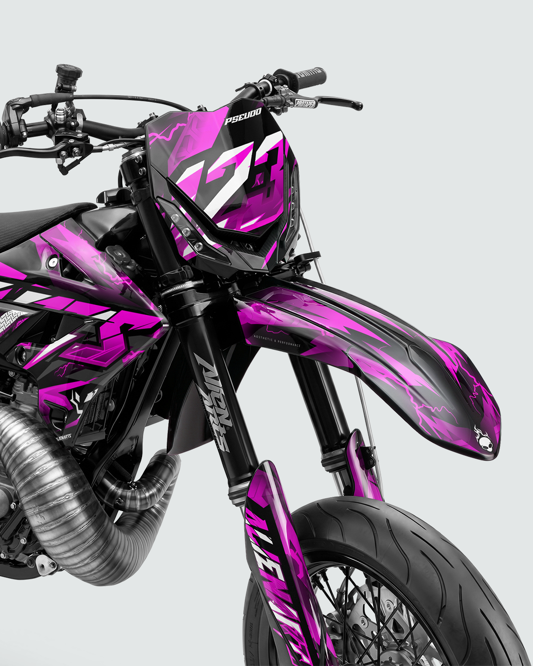 KINETIC - Kit Déco Supermotard Semi-Personnalisable - Rose