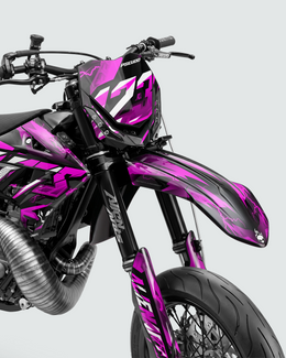 KINETIC - Kit Déco Supermotard Semi-Personnalisable - Rose — vue 2