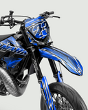 XONIX – Teilweise individualisierbares Supermotard-Dekor-Set – Blau