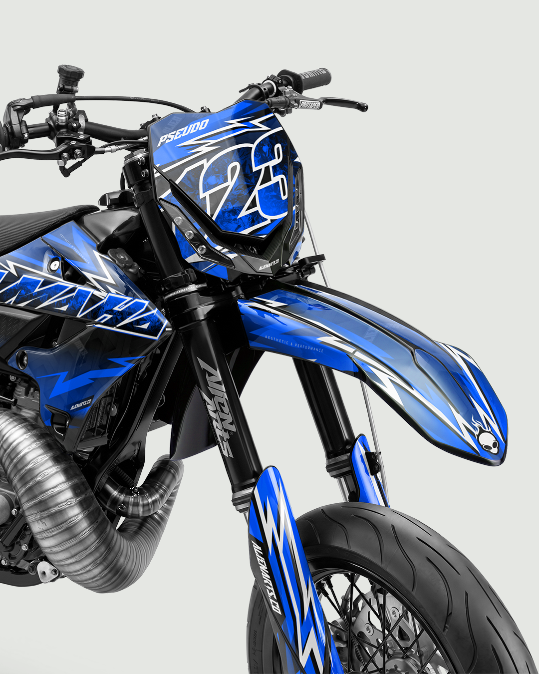 XONIX - Kit Déco Supermotard Semi-Personnalisable - Bleu