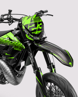 CARBX - Kit Déco Supermotard Semi-Personnalisable - Vert — vue 2