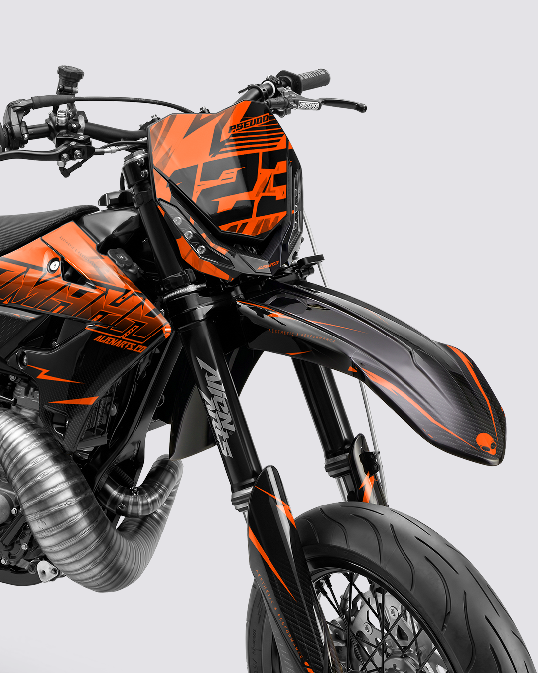 CARBX - Kit Déco Supermotard Semi-Personnalisable - Orange
