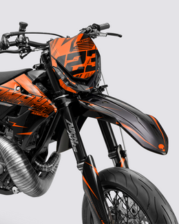 CARBX - Kit Déco Supermotard Semi-Personnalisable - Orange — vue 2