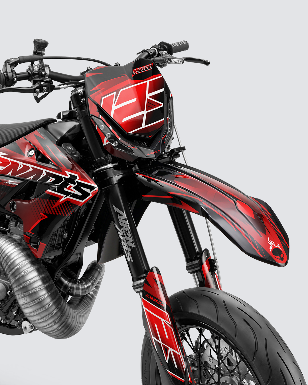IONIK - Kit Déco Supermotard Semi-Personnalisable - Rouge