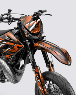 KINETIC - Kit Déco Supermotard Semi-Personnalisable - Orange — vue 2