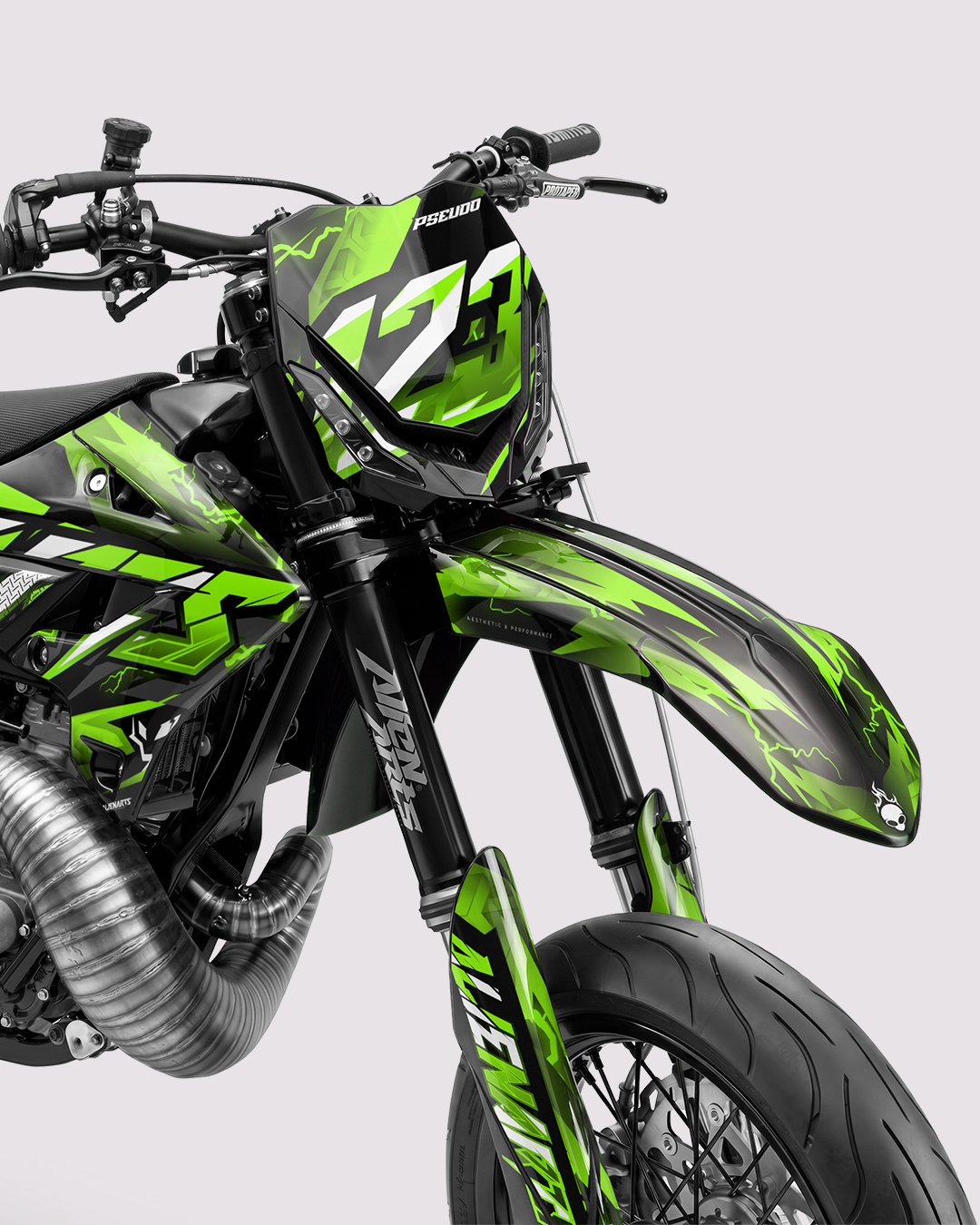 KINETIC - Kit Déco Supermotard Semi-Personnalisable - Vert