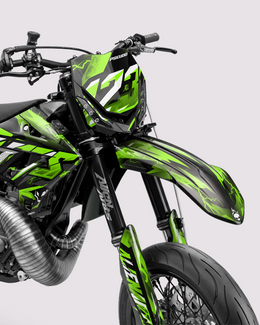 KINETIC - Kit Déco Supermotard Semi-Personnalisable - Vert — vue 2