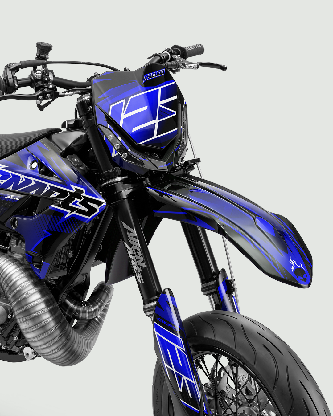 IONIK - Kit Déco Supermotard Semi-Personnalisable - Bleu