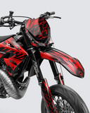 PULSAR – Teilweise individualisierbares Supermoto-Dekor-Set – Rot