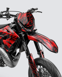 PULSAR - Kit Déco Supermotard Semi-Personnalisable - Rouge — vue 2