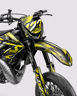 KINETIC - Kit Déco Supermotard Semi-Personnalisable - Jaune — vue 2
