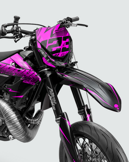 CARBX - Kit Déco Supermotard Semi-Personnalisable - Rose — vue 2