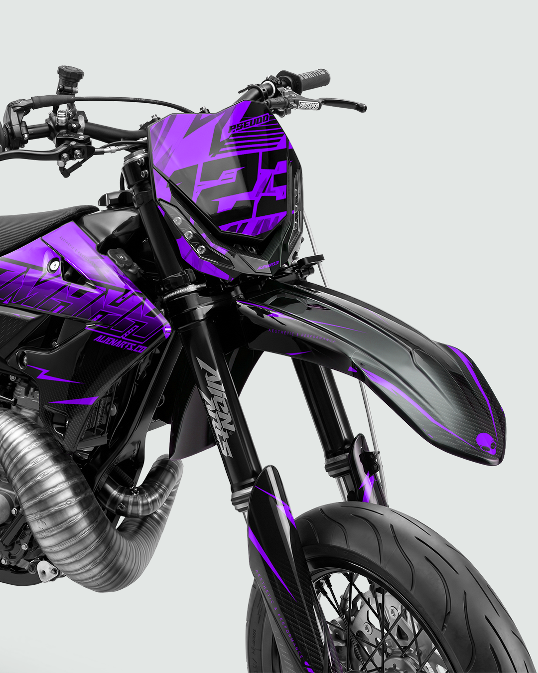 CARBX - Kit Déco Supermotard Semi-Personnalisable - Violet