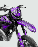 XONIX – Teilweise individualisierbares Supermotard-Dekor-Set – Violett