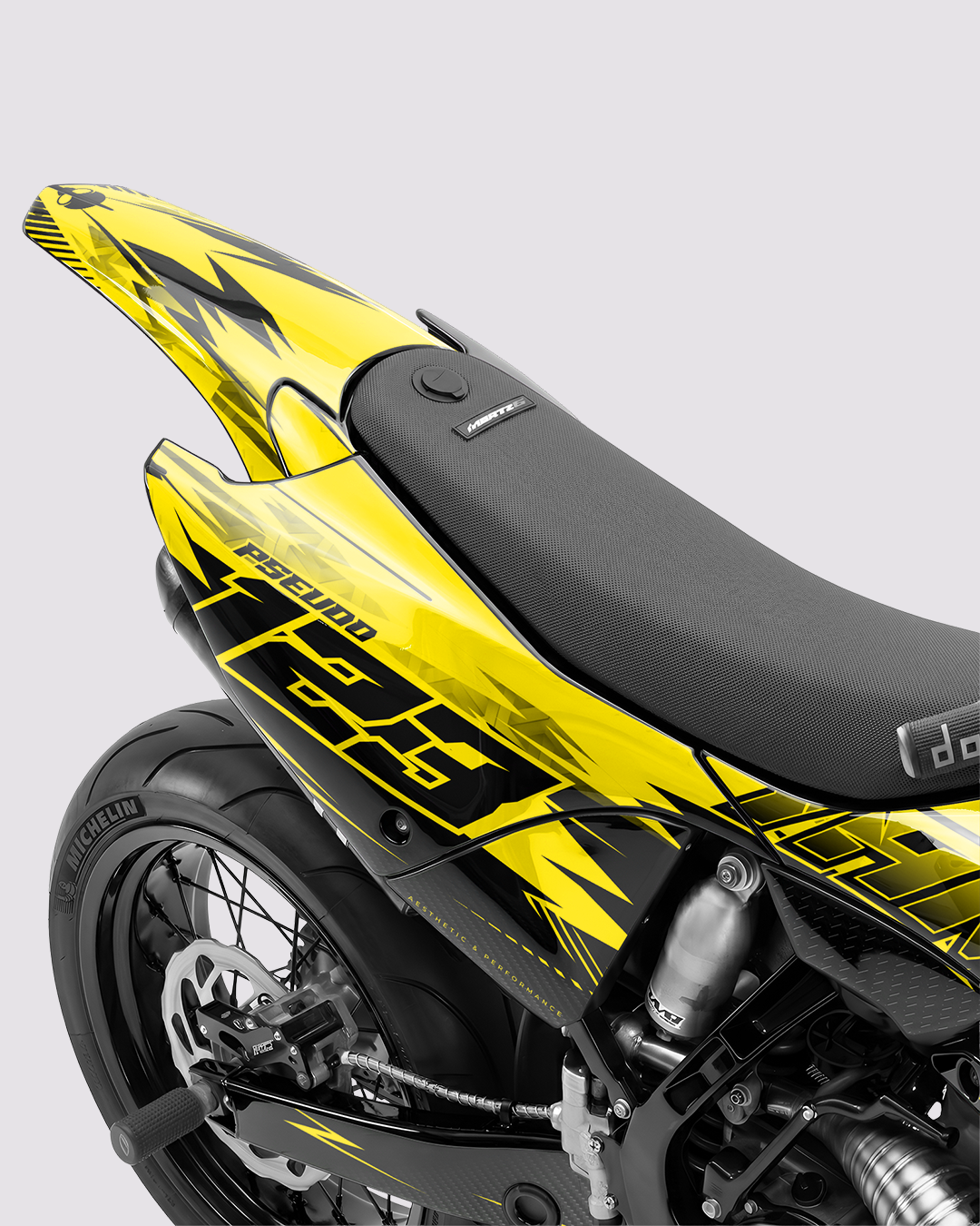 CARBX - Kit Déco Supermotard Semi-Personnalisable - Jaune