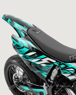 KINETIC - Kit Déco Supermotard Semi-Personnalisable - Turquoise — vue 3