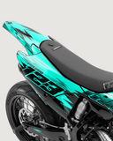 CARBX – Teilweise individualisierbares Supermotard-Dekor-Set – Türkis