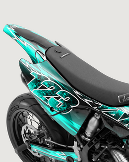 XONIX - Kit Déco Supermotard Semi-Personnalisable - Turquoise — vue 3
