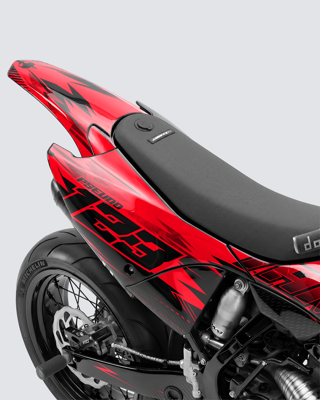 CARBX - Kit Déco Supermotard Semi-Personnalisable - Rouge