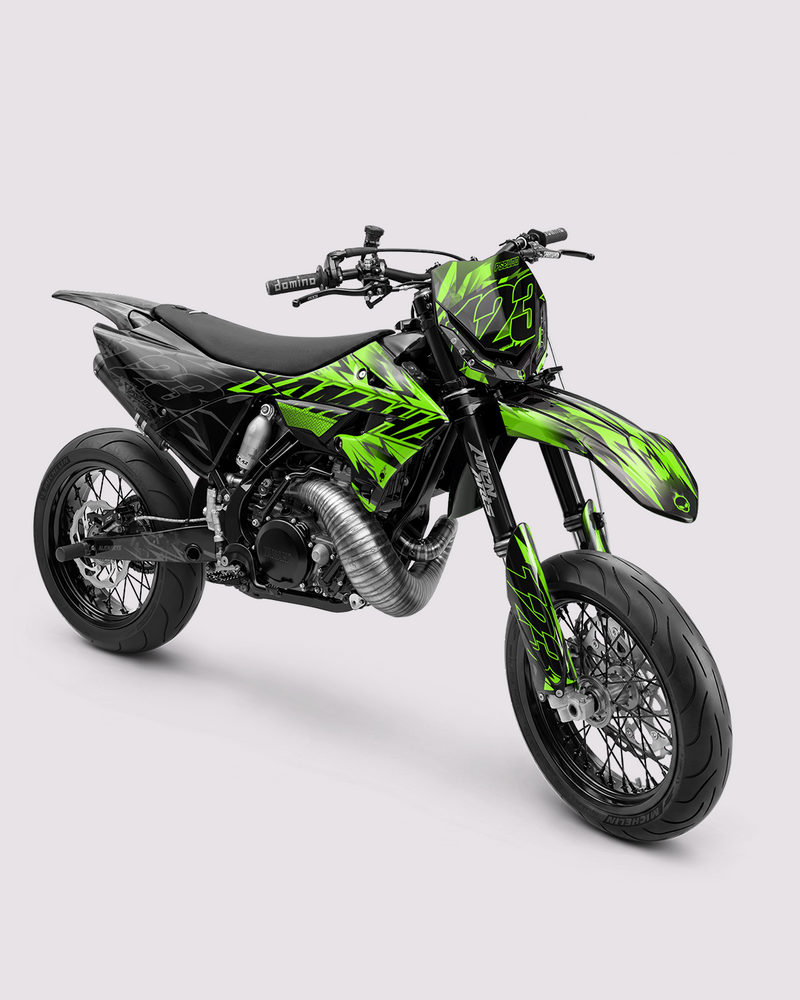 PULSAR - Kit Déco Supermotard Semi-Personnalisable - Vert