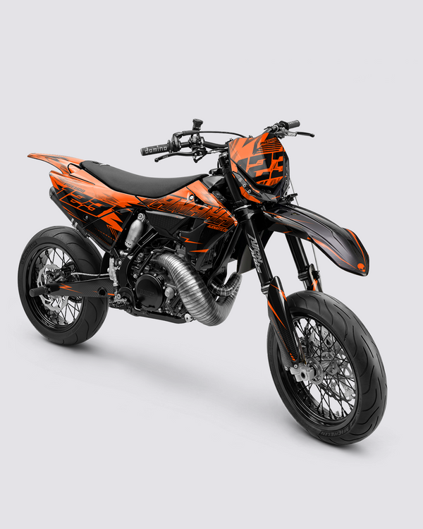 CARBX – Teilweise individualisierbares Supermotard-Dekor-Set – Orange