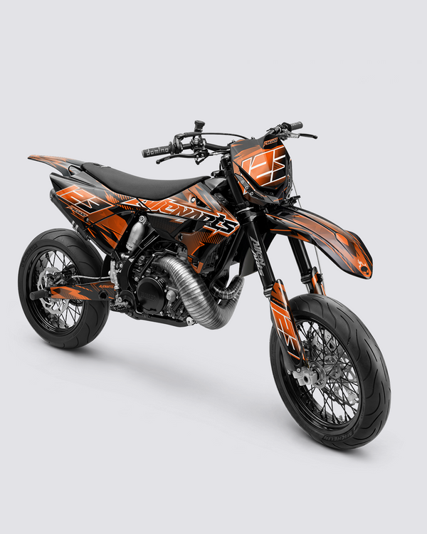 IONIK – Teilweise individualisierbares Supermotard-Dekor-Set – Orange