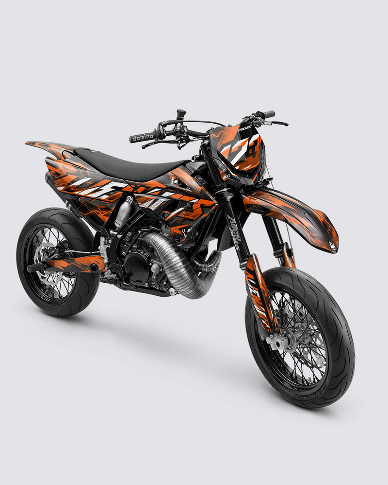 KINETIC - Kit Déco Supermotard Semi-Personnalisable - Orange