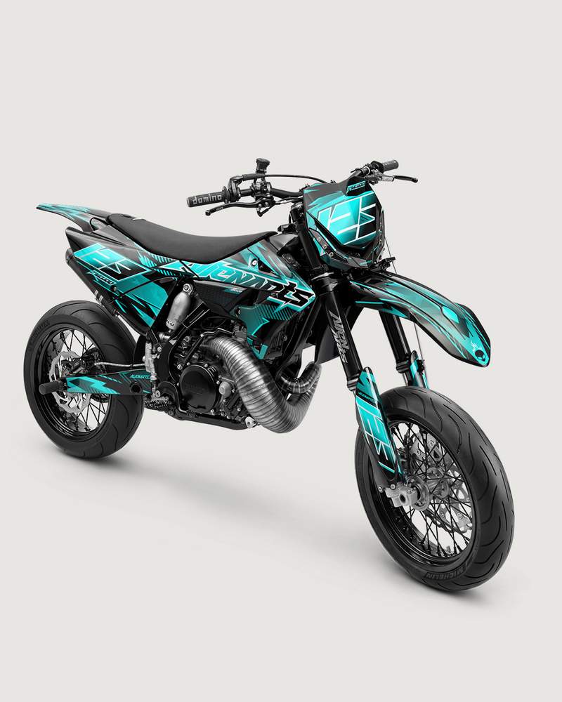 IONIK - Kit Déco Supermotard Semi-Personnalisable - Turquoise
