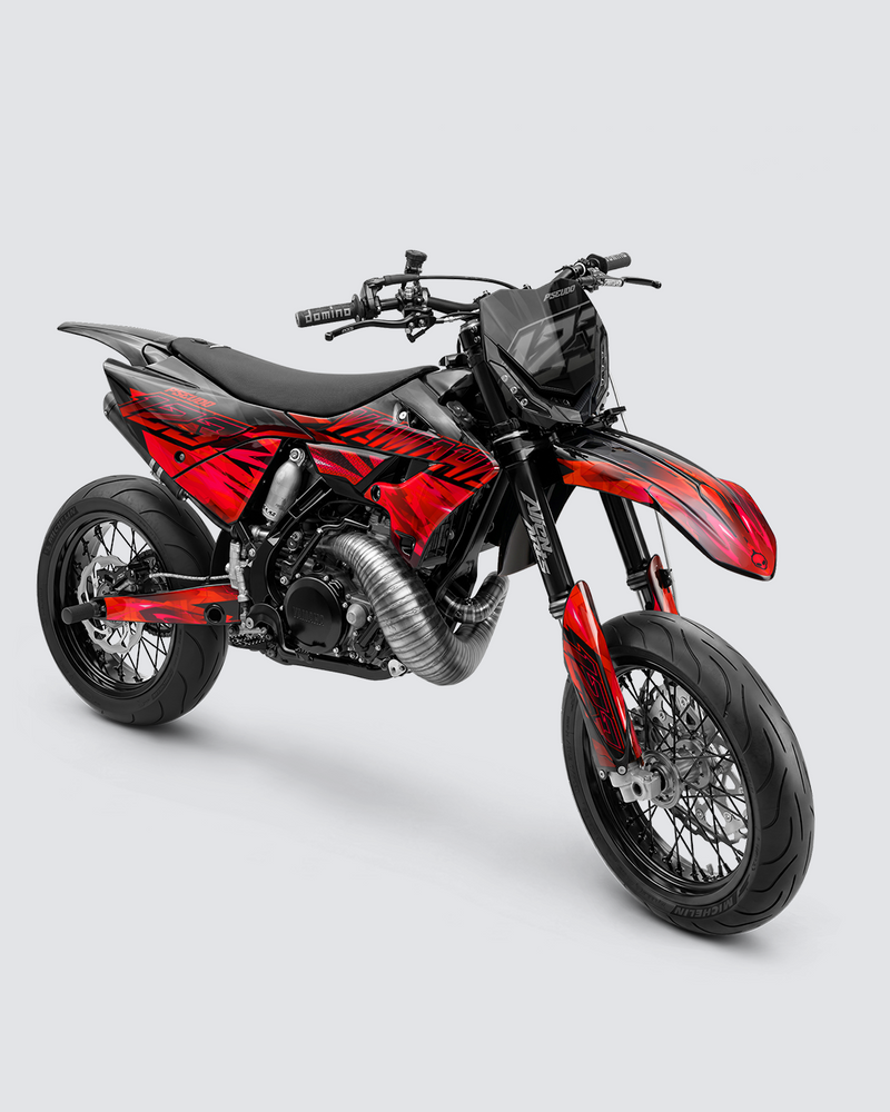 NITROGEN - Kit Déco Supermotard Semi-Personnalisable - Rouge