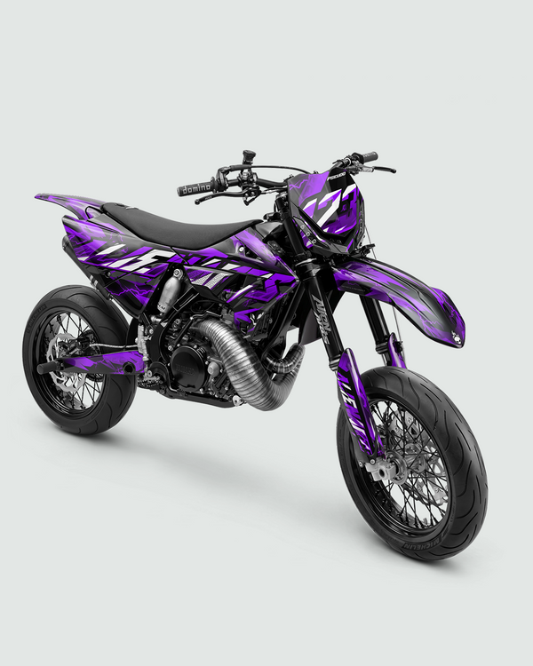KINETIC – Teilweise individualisierbares Supermotard-Dekor-Set – Violett