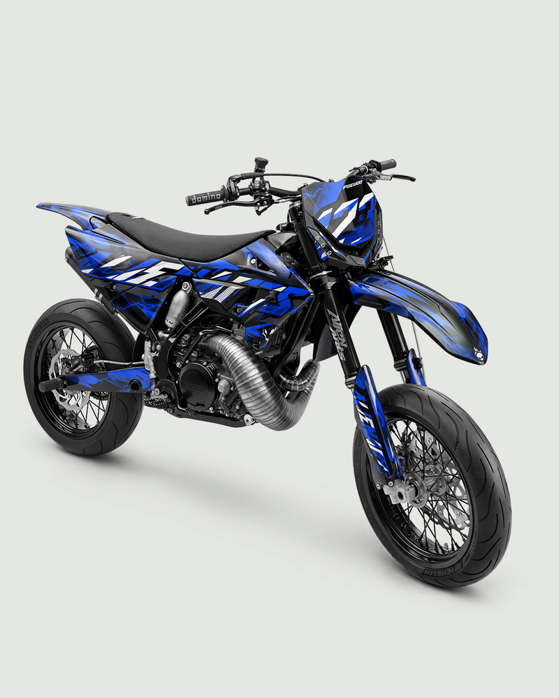 KINETIC - Kit Déco Supermotard Semi-Personnalisable - Bleu