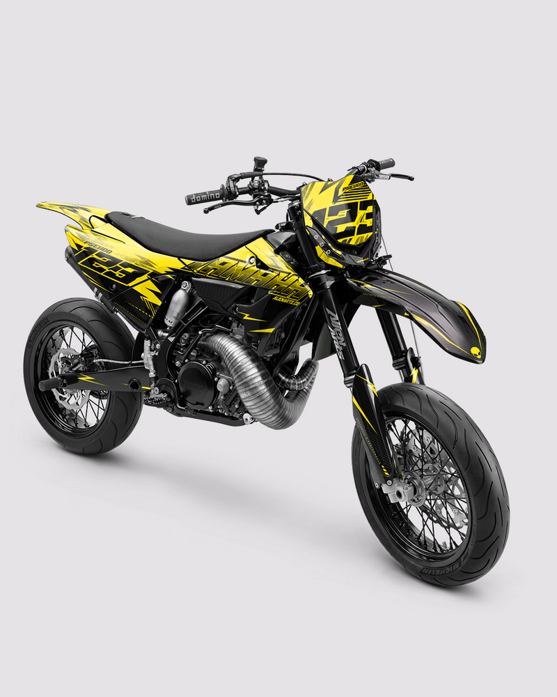 CARBX - Kit Déco Supermotard Semi-Personnalisable - Jaune