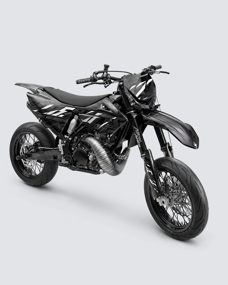 KINETIC - Kit Déco Supermotard Semi-Personnalisable - Noir