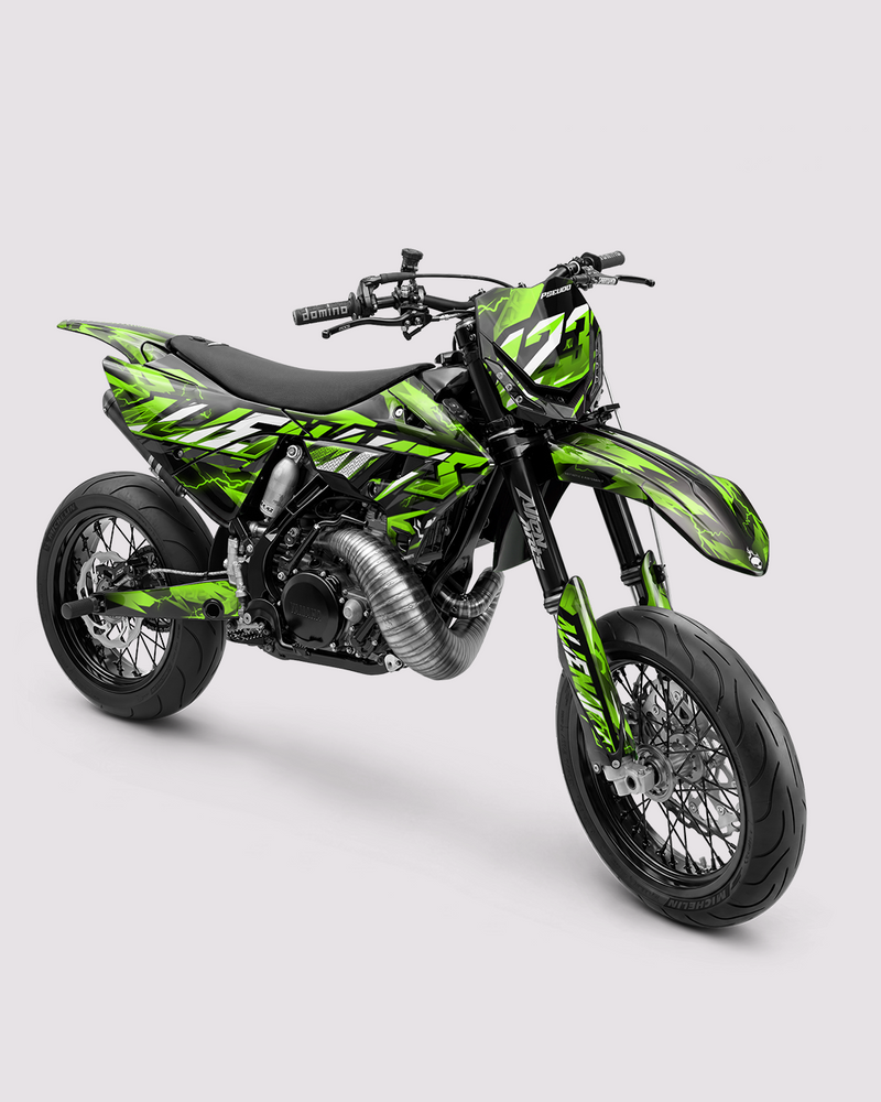 KINETIC - Kit Déco Supermotard Semi-Personnalisable - Vert
