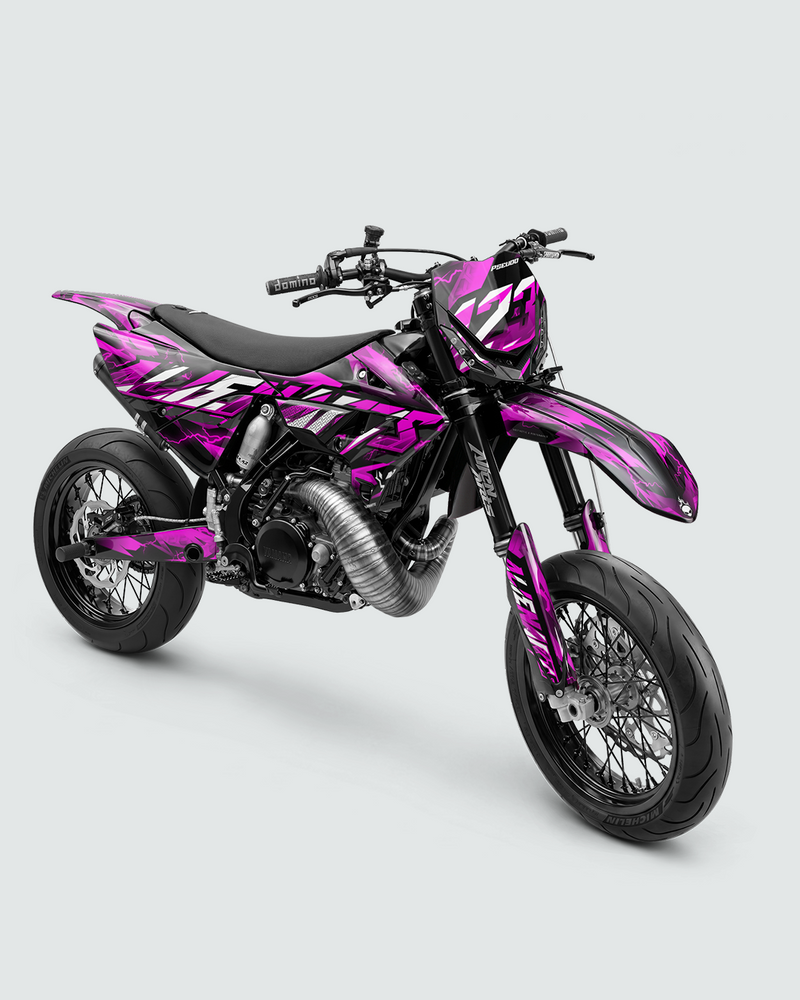 KINETIC - Kit Déco Supermotard Semi-Personnalisable - Rose