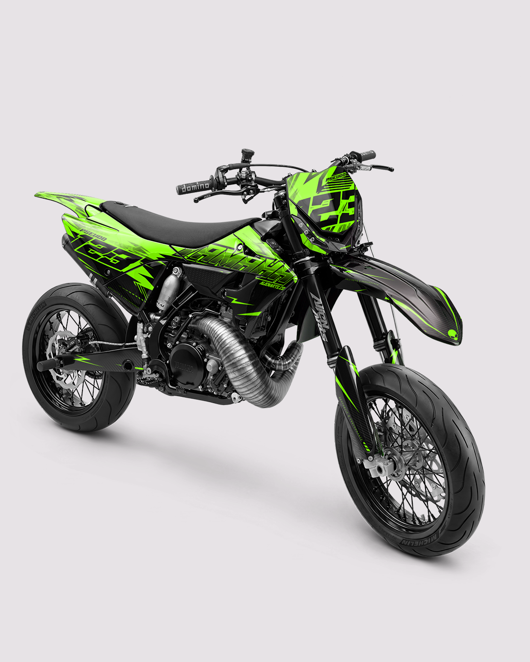 CARBX – Teilweise individualisierbares Supermotard-Dekor-Set – Grün