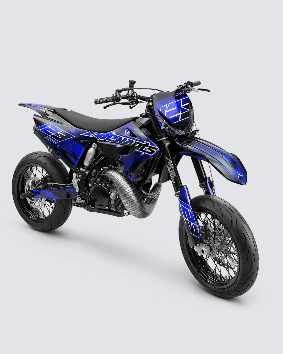 IONIK – Teilweise individualisierbares Supermotard-Dekor-Set – Blau