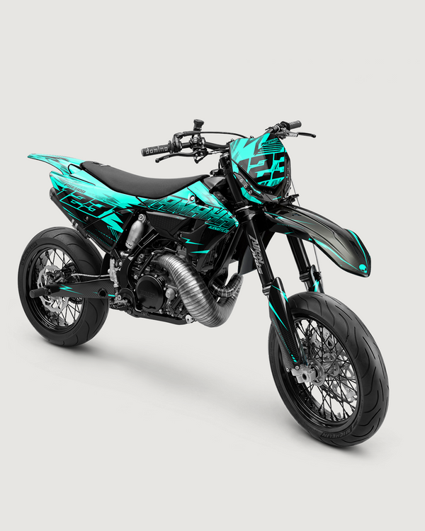 CARBX - Kit decorativo Supermotard semi-personalizzabile - Turchese