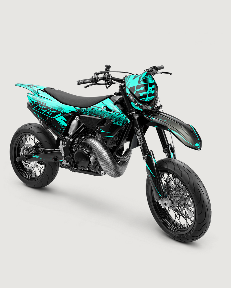 CARBX - Kit Déco Supermotard Semi-Personnalisable - Turquoise