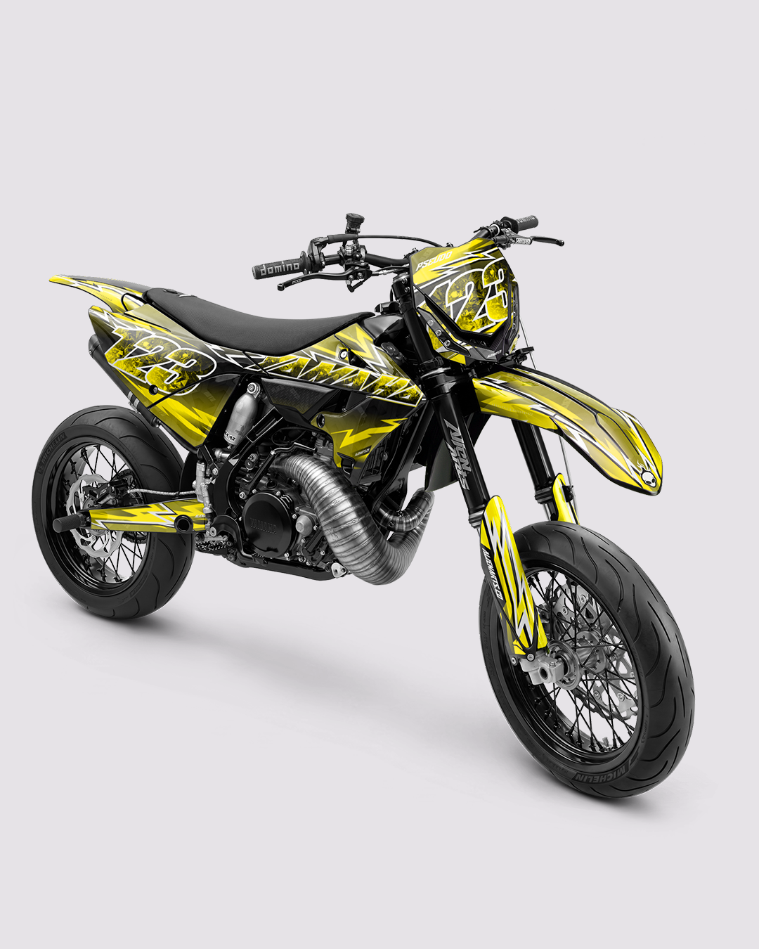 XONIX – Teilweise individualisierbares Supermotard-Dekor-Set – Gelb