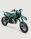 KINETIC - Kit decorativo Supermotard semi-personalizzabile - Turchese