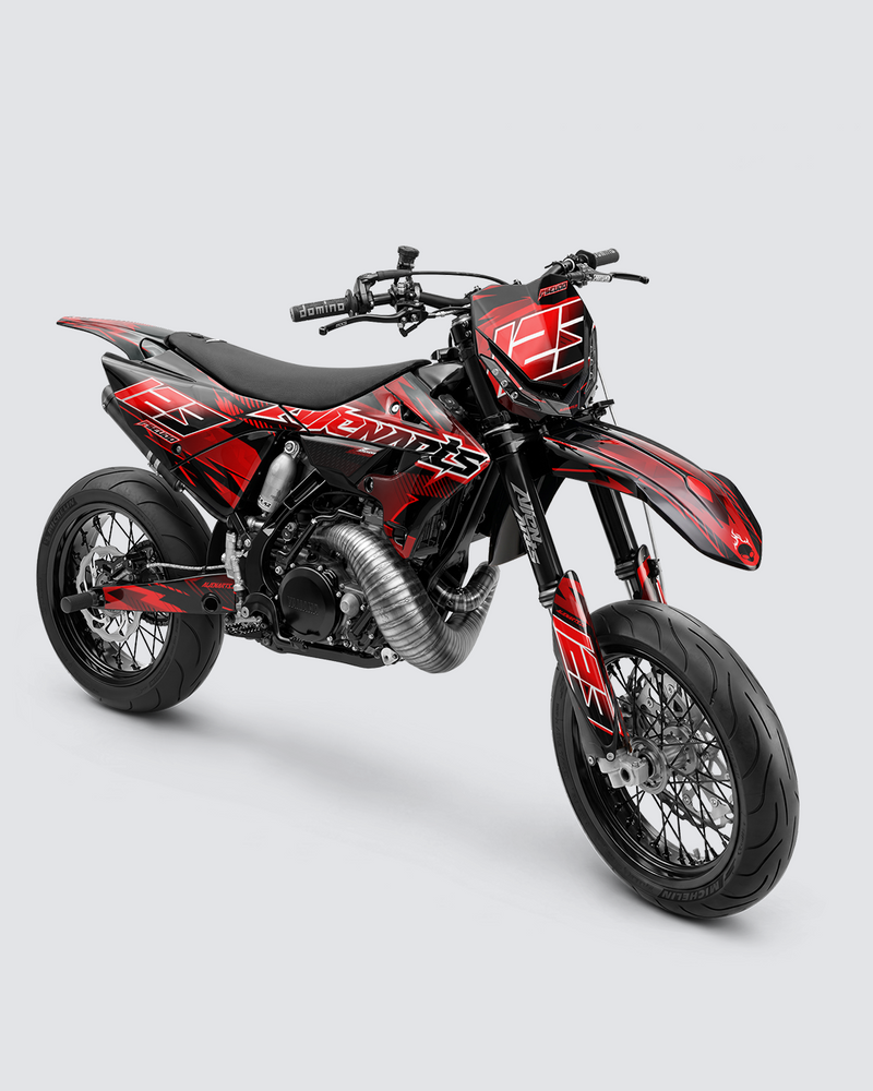 IONIK - Kit Déco Supermotard Semi-Personnalisable - Rouge