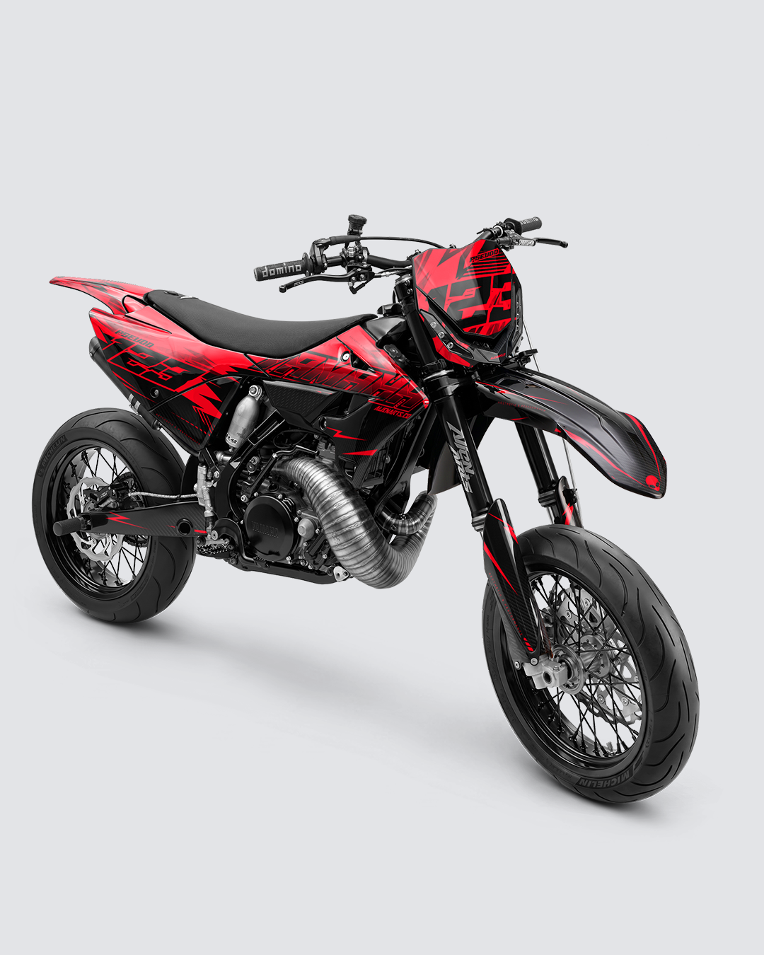 CARBX – Teilweise individualisierbares Supermotard-Dekor-Set – Rot