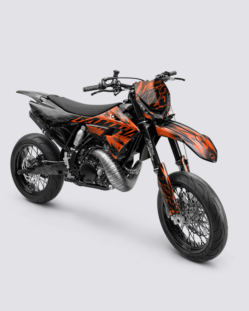 PULSAR - Kit Déco Supermotard Semi-Personnalisable - Orange