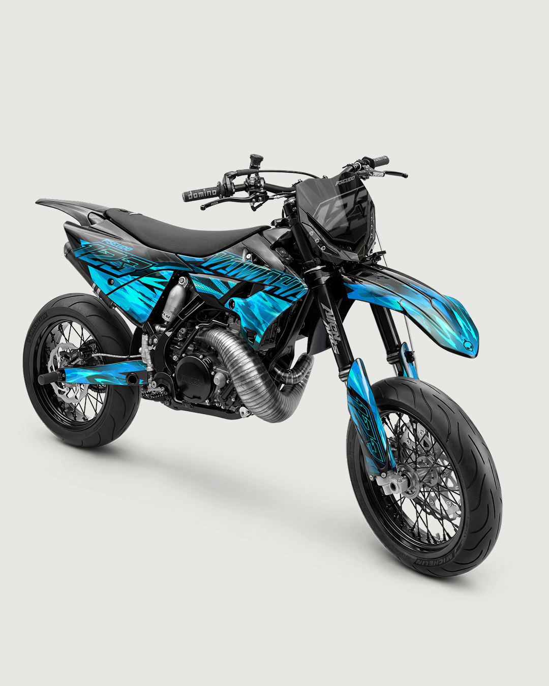 NITROGEN – Teilweise individualisierbares Supermotard-Dekor-Set – Türkis