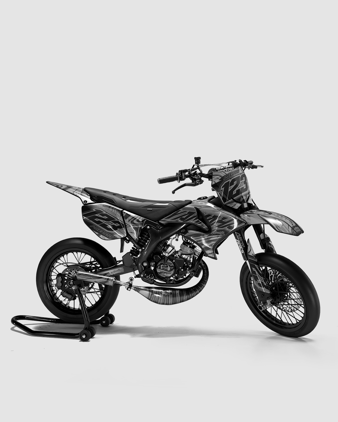 VORTEX - Kit deco YAMAHA DT 50cc - Blanc — vue de côté