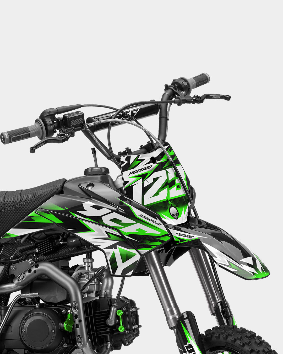 CRYNEX - Kit Déco Dirt Bike Semi-Personnalisable - Vert